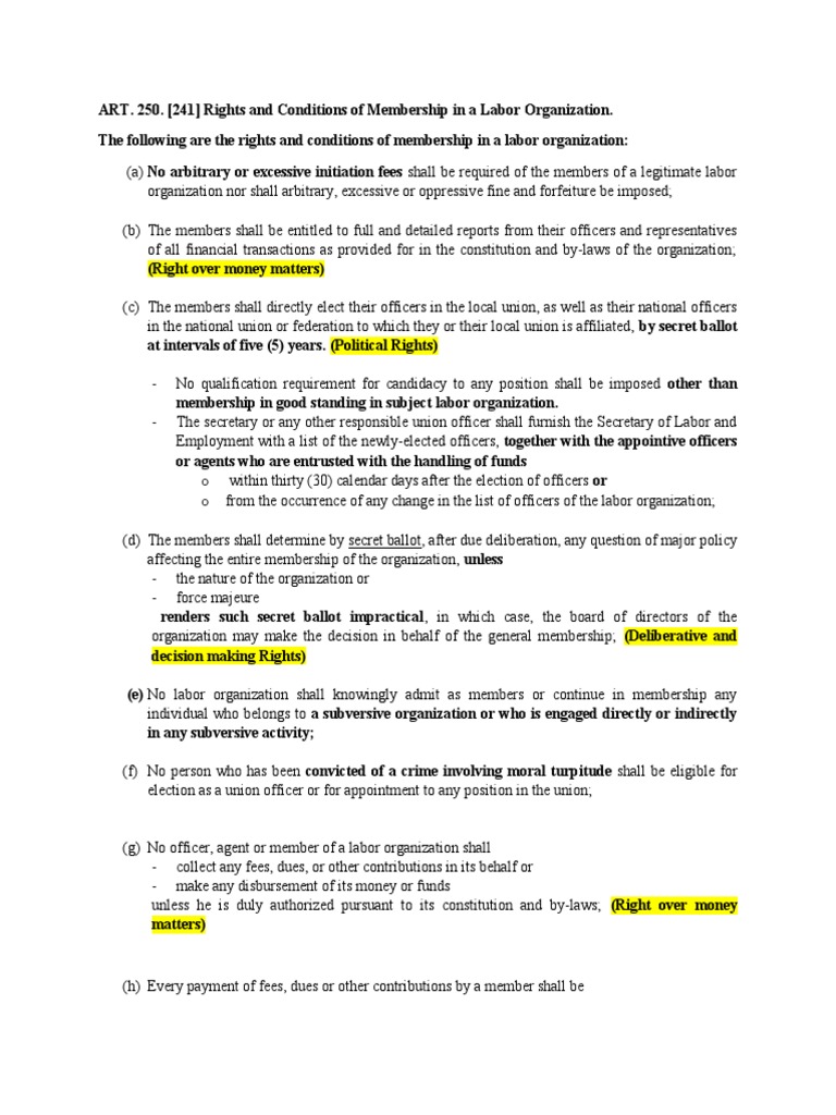 A.4 Conditions of Membership and Rights of Members | PDF | Affidavit ...