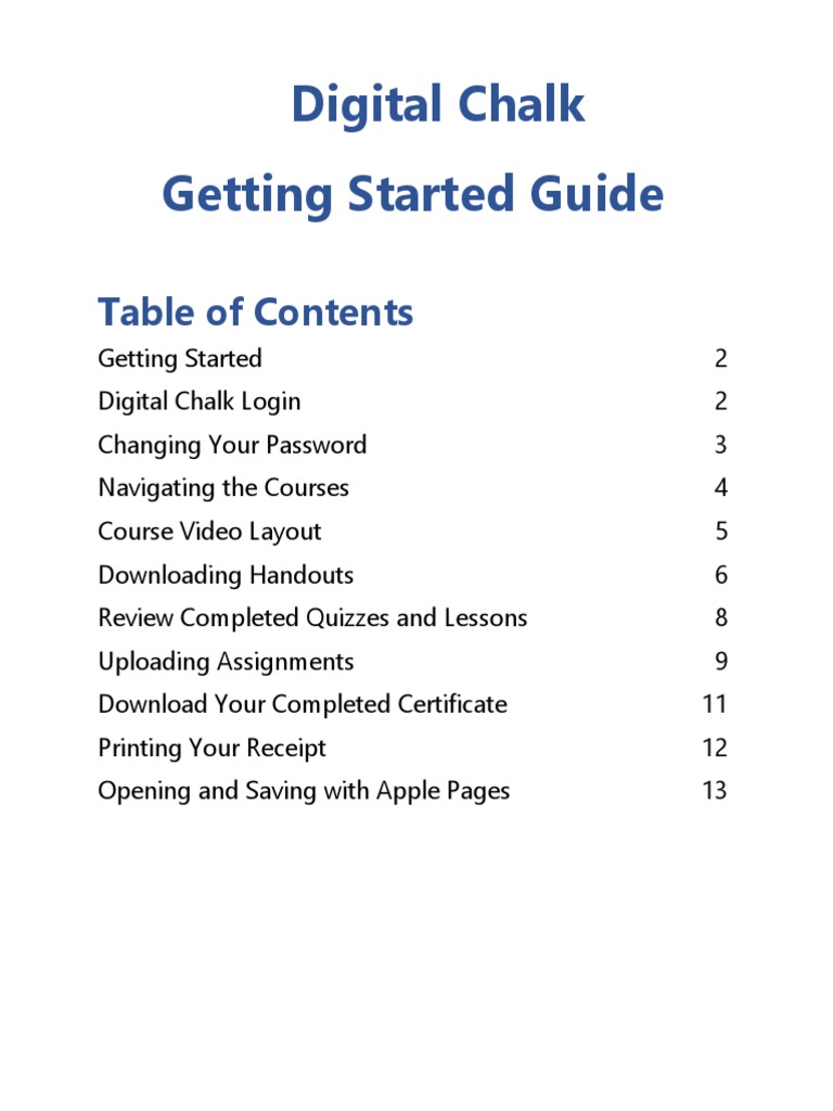 04D Getting Started DigitalChalk 30JUL21 PDF Login Password
