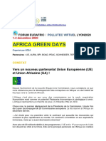 EurAfric2020 Africa Green Days Projet Programme
