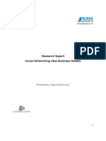 Research Report Social Networking Sites Business Models: Prepared By: Kaya Systems LLC