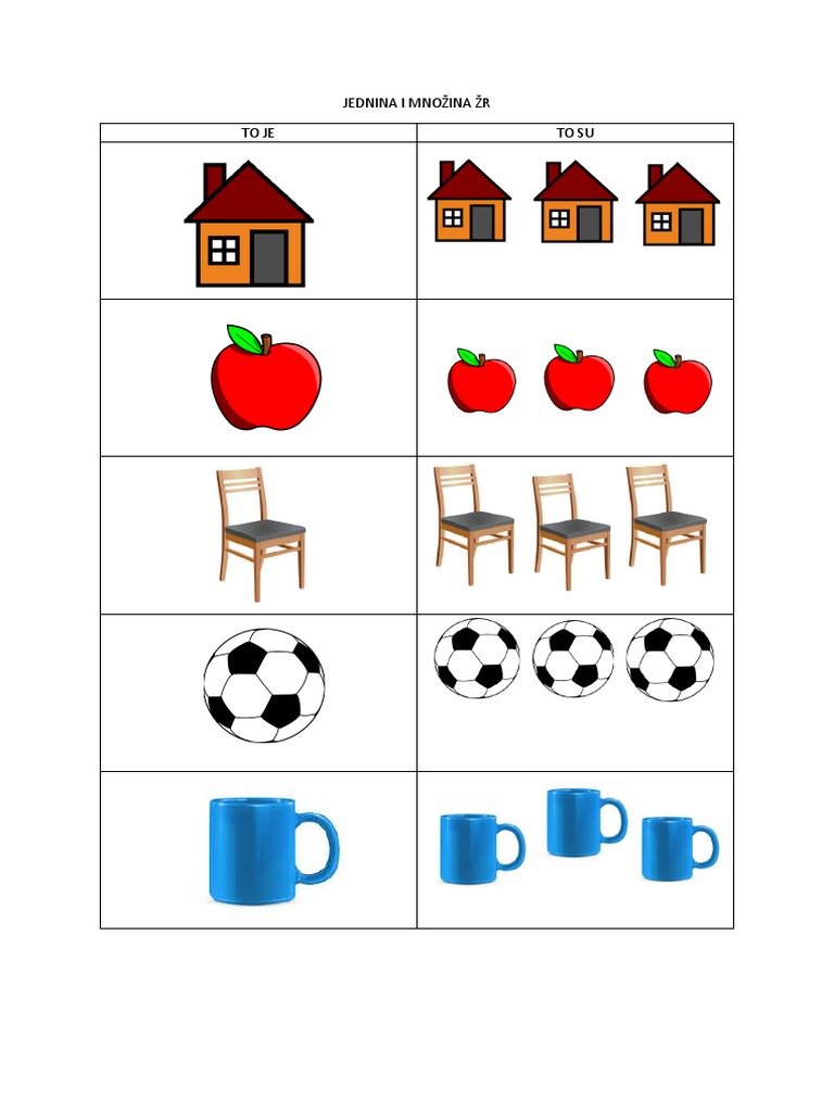 Jednina i Množina Imenica | PDF
