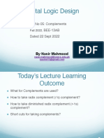 05 DLD Lec 05 Complements Dated 22 Sept 2022 Lecture Slides