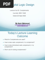 05 DLD Lec 05 Complements Dated 22 Sept 2022 Lecture Slides