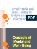 Mental Health and Well-Being in Middle and Late Adolescence