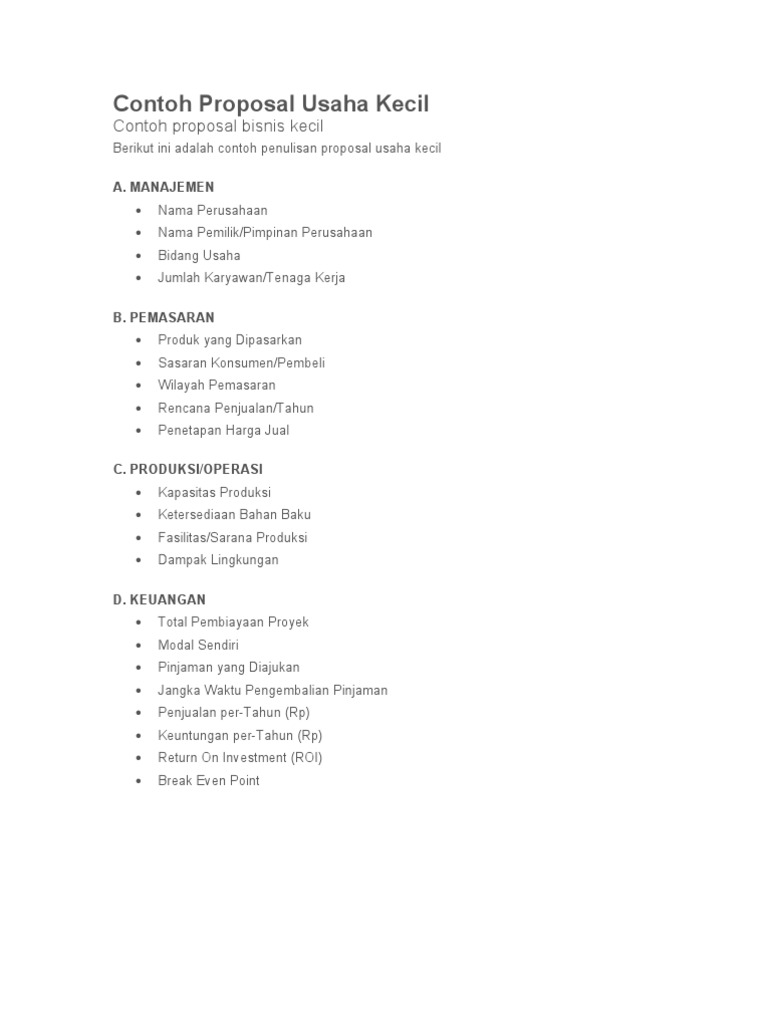 Contoh Proposal Usaha Cuci Motor | PDF | Bisnis
