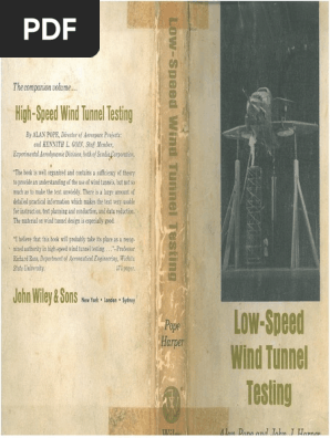 A. Pope, J.J. Harper - Low-Speed Wind Tunnel Testing | PDF