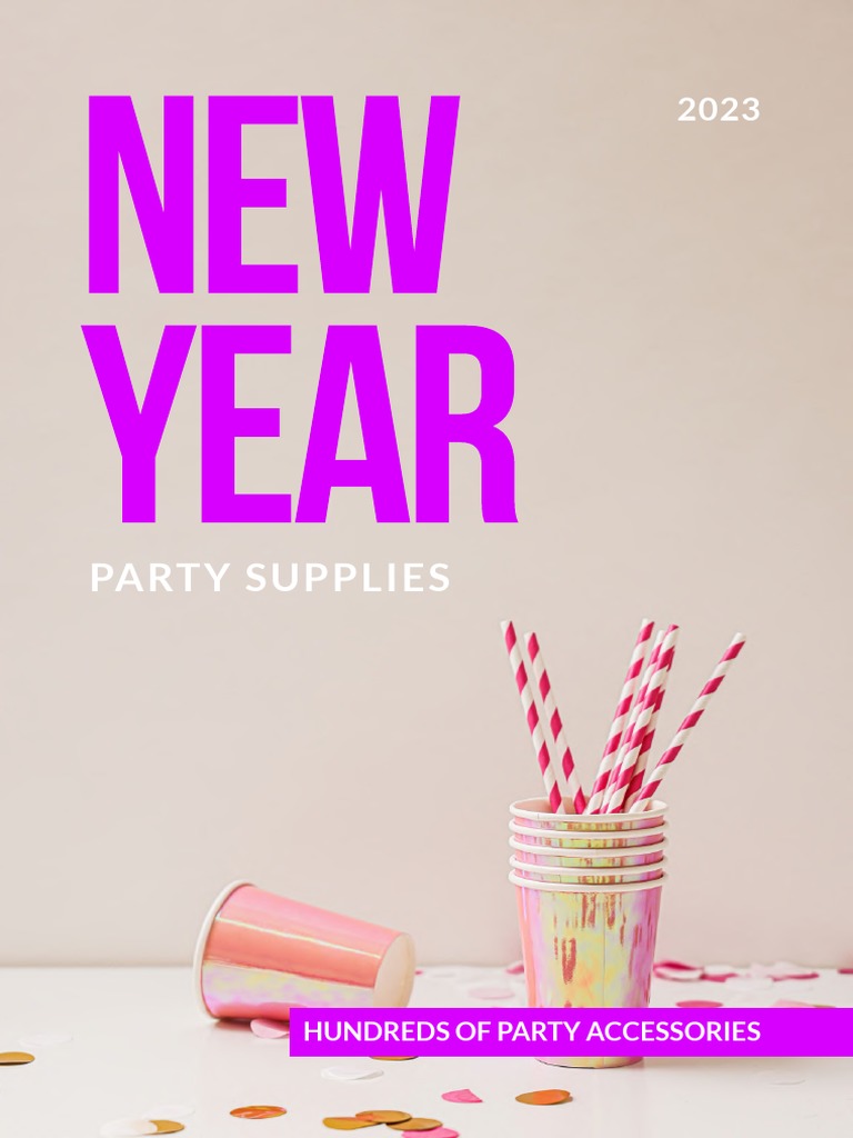 New Year Party Supplies Catalog Template PDF