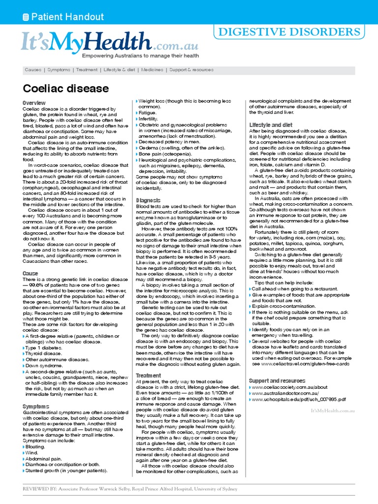 Coeliac Disease | PDF | Coeliac Disease | Gluten Free Diet