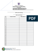 Blank Attendance Sheet