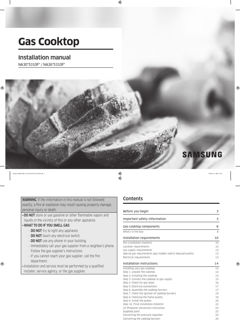 Gas Cooktop Installation Manual PDF Ac Power Plugs And Sockets Home