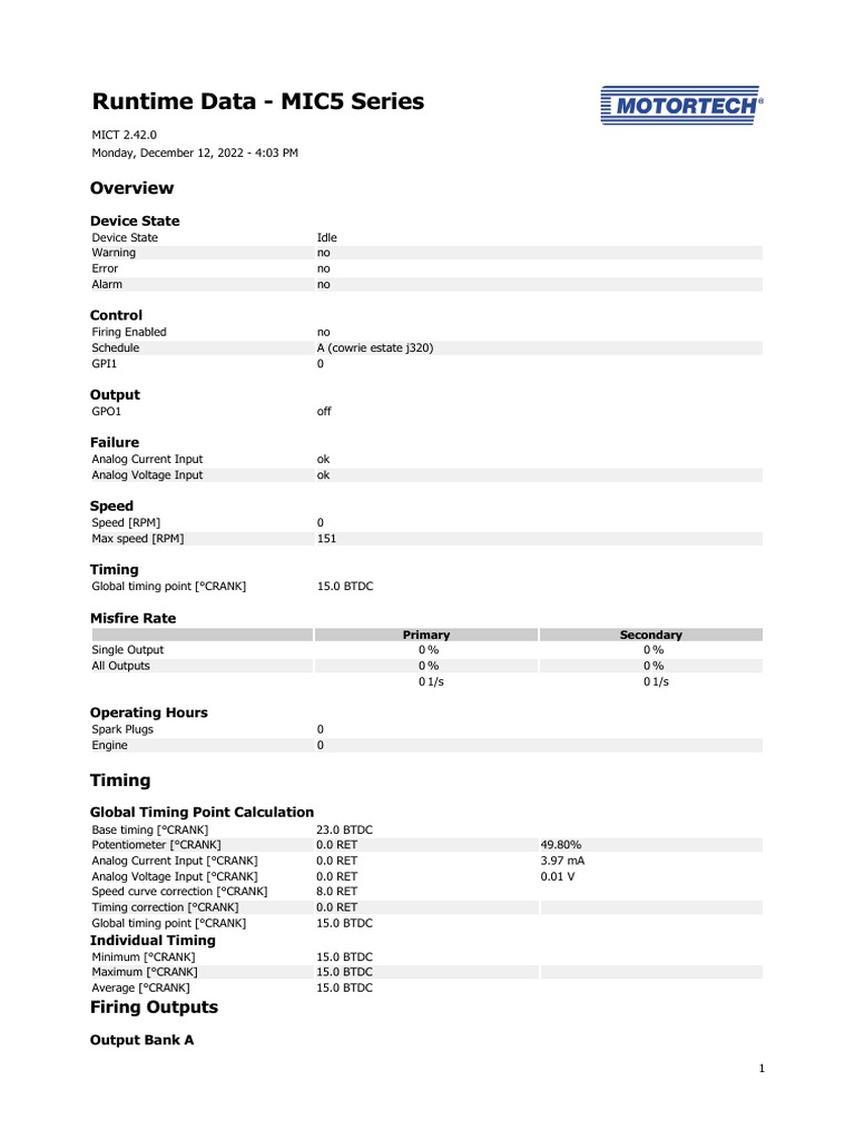 Runtime Data NN PDF Ignition System Mechanical Engineering