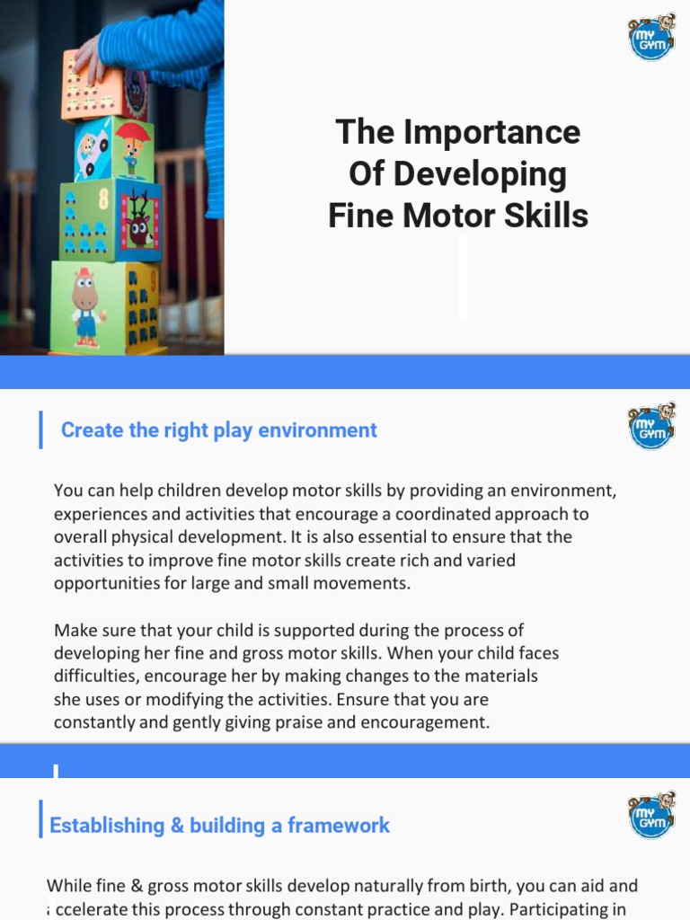 The Importance of Developing Fine Motor Skills | PDF | Cognitive ...