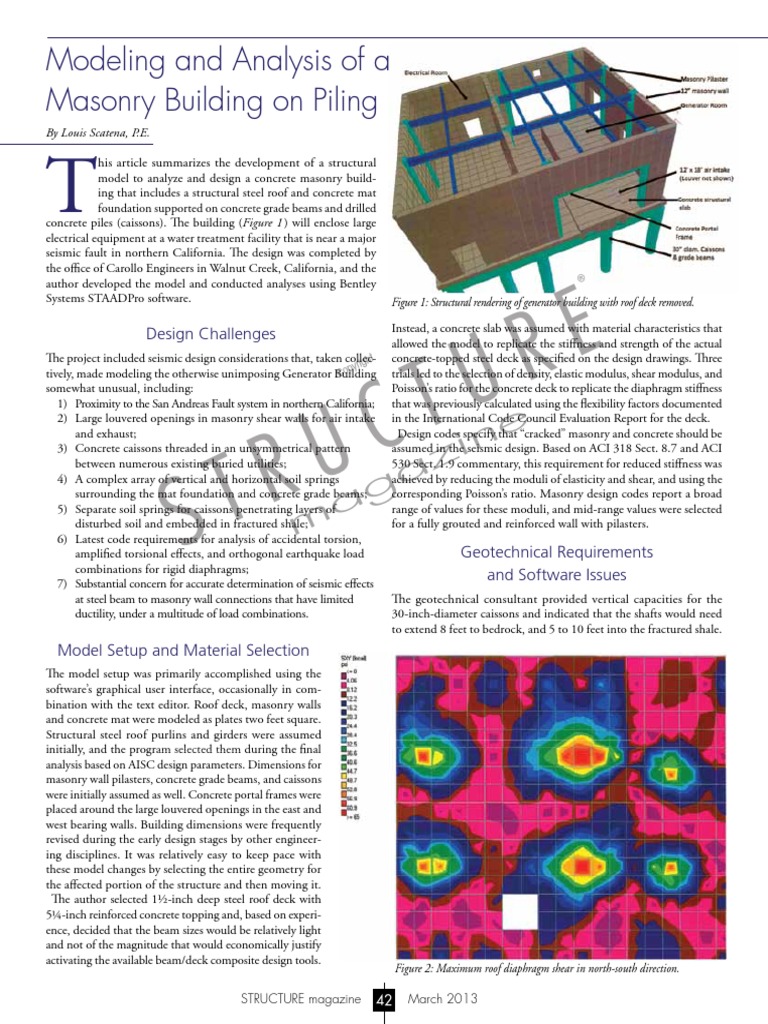 2013-3 Modeling and Analysis of A Masonry Building On Piling | PDF ...