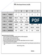 P.a.-Ii Exam Datesheet Class 1st To 5th Dec 2022