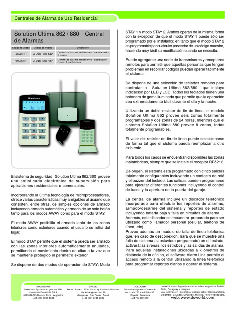 Alarmas Bosch Solution 862/880 | PDF | Inalámbrico | Módem