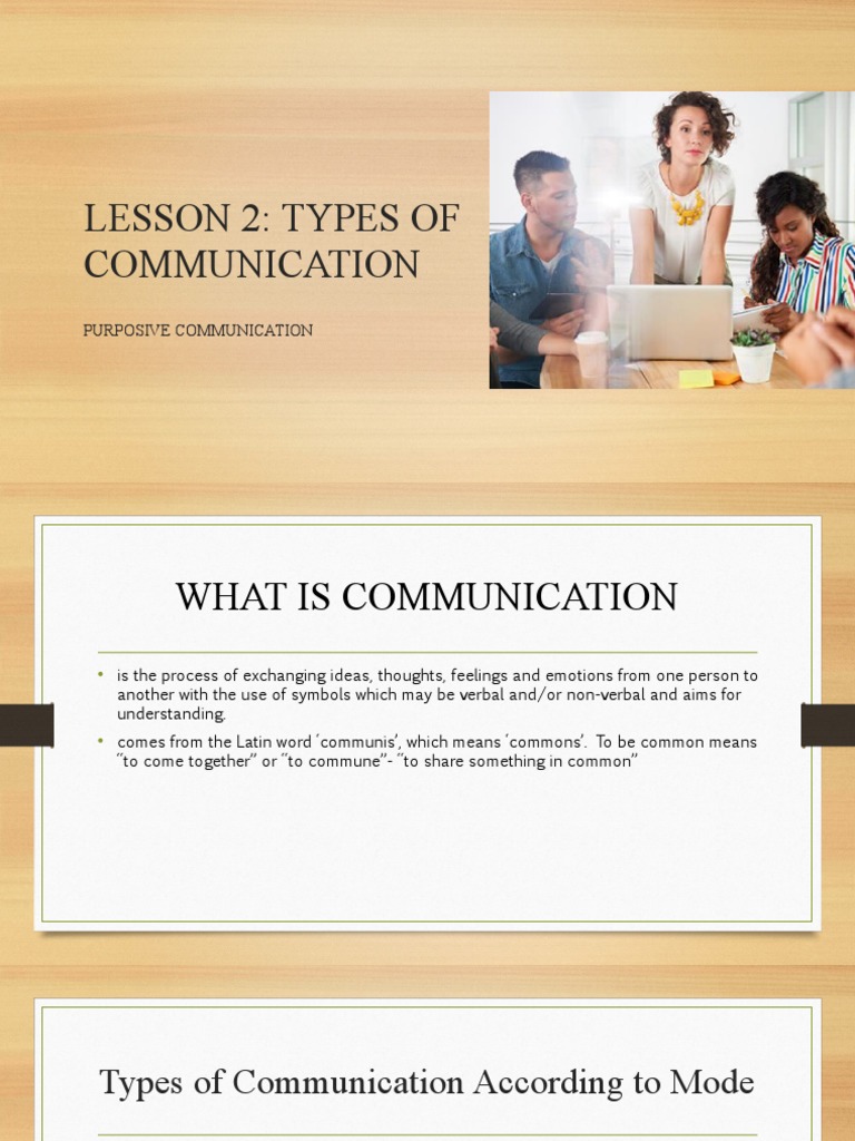 Lesson 2 Types of Communication PDF Communication Nonverbal