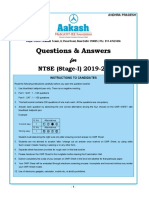 Ntse (S-I) 2019-20 - Mat & Sat (Que & Ans) - Ap