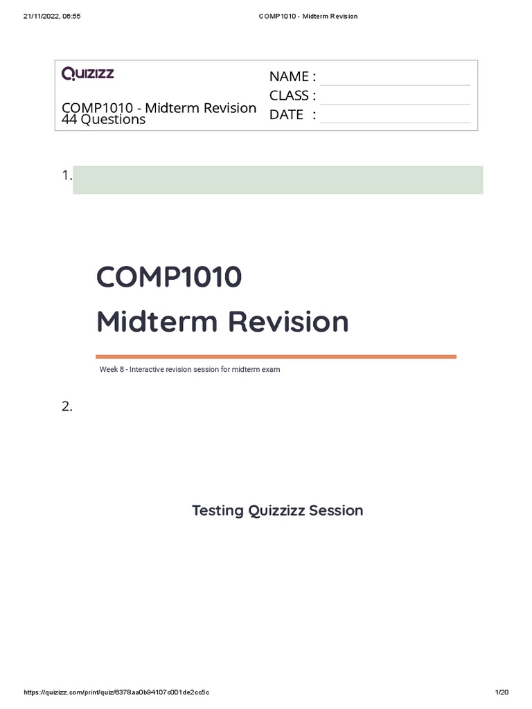 COMP1010 - Midterm Revision | PDF | Control Flow | Computer Engineering