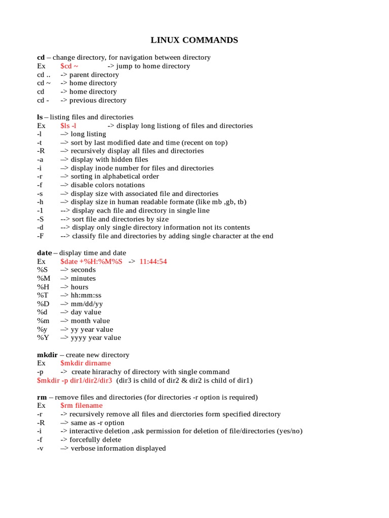 Linux Commands | PDF | File Transfer Protocol | Internet Protocols