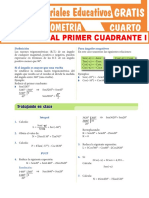 Reducción Al Primer Cuadrante para Ángulos Mayores A Una Vuelta para Cuarto Grado de Secundaria