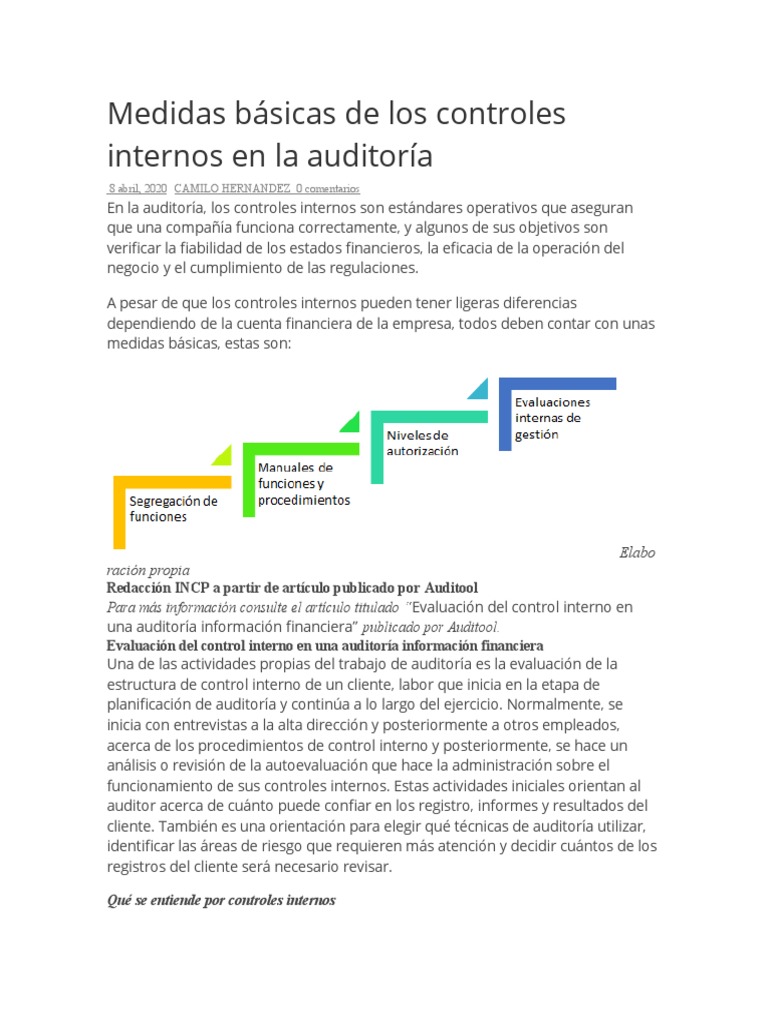 Controles Internos en Auditoría | PDF | Auditoría | Contabilidad