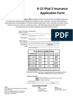 Burlington Public Schools, iPad Application Form 2011 - 2012