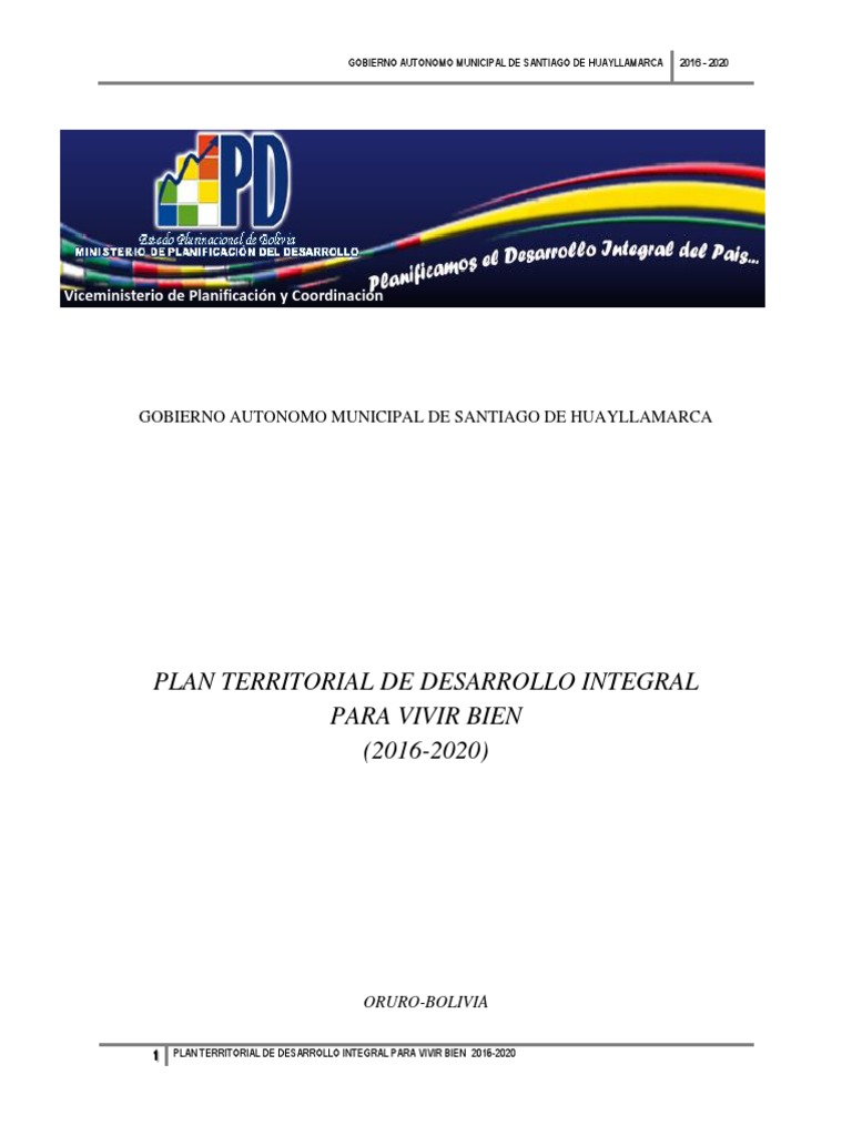Plan de Desarrollo Integral Huayllamarca | PDF | Planificación | Bolivia