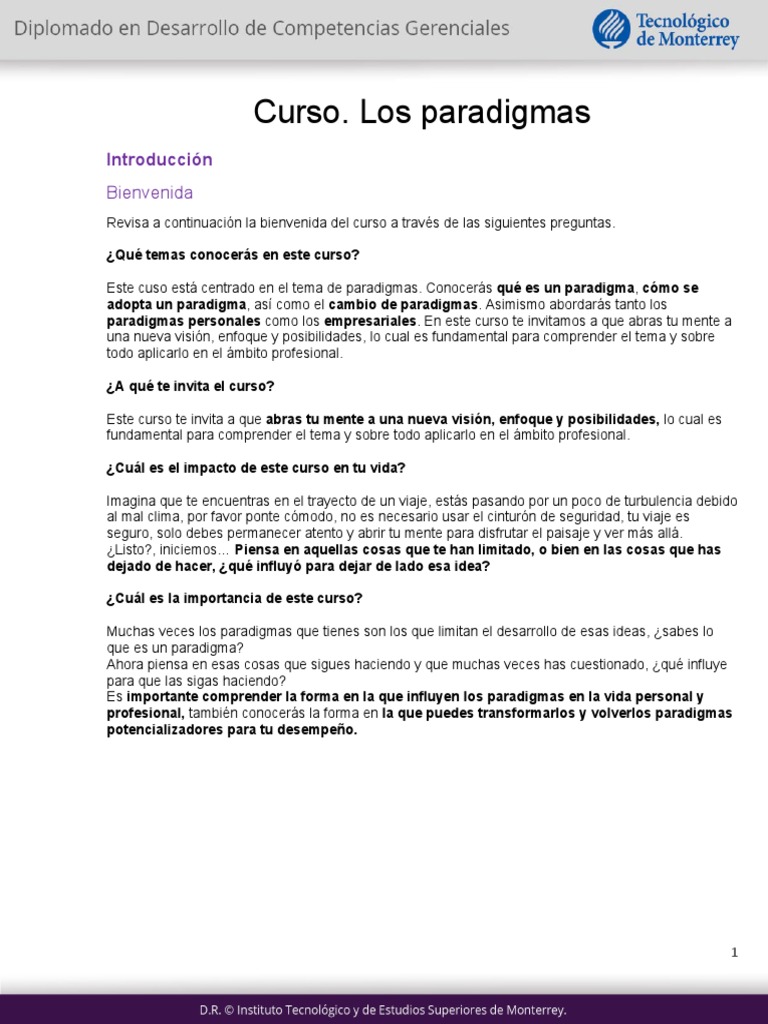 Importancia de los Paradigmas en Negocios | PDF | Paradigma | Mente