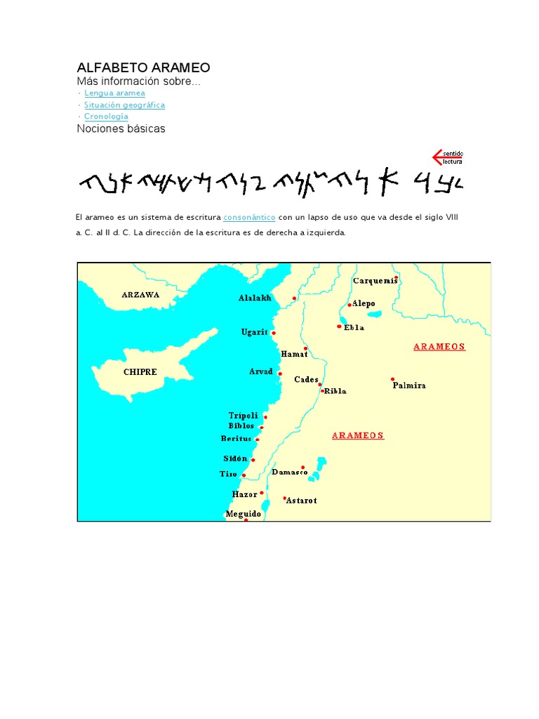 Alfabeto Arameo | PDF | Lenguaje hebreo | Pueblos antiguos del Cercano ...