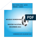 Grade I - Holiday Homework 2022-23