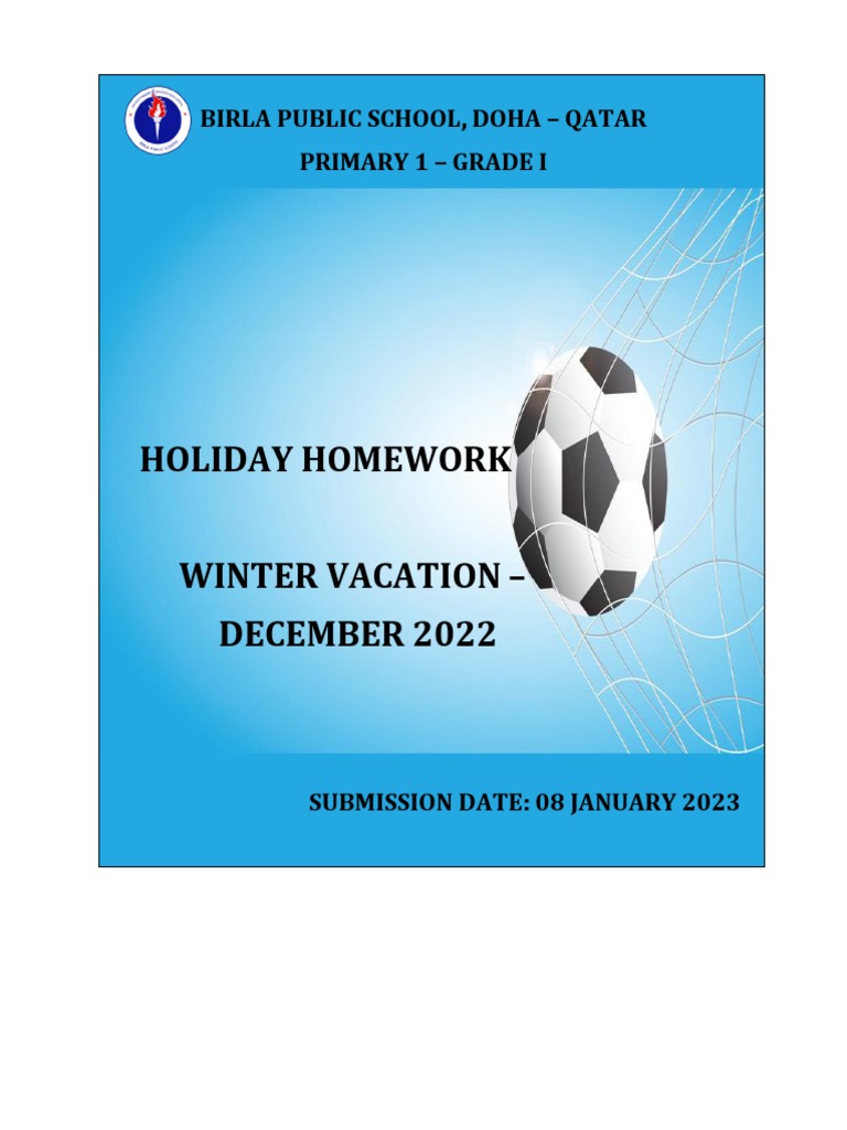 holiday homework 2022 23