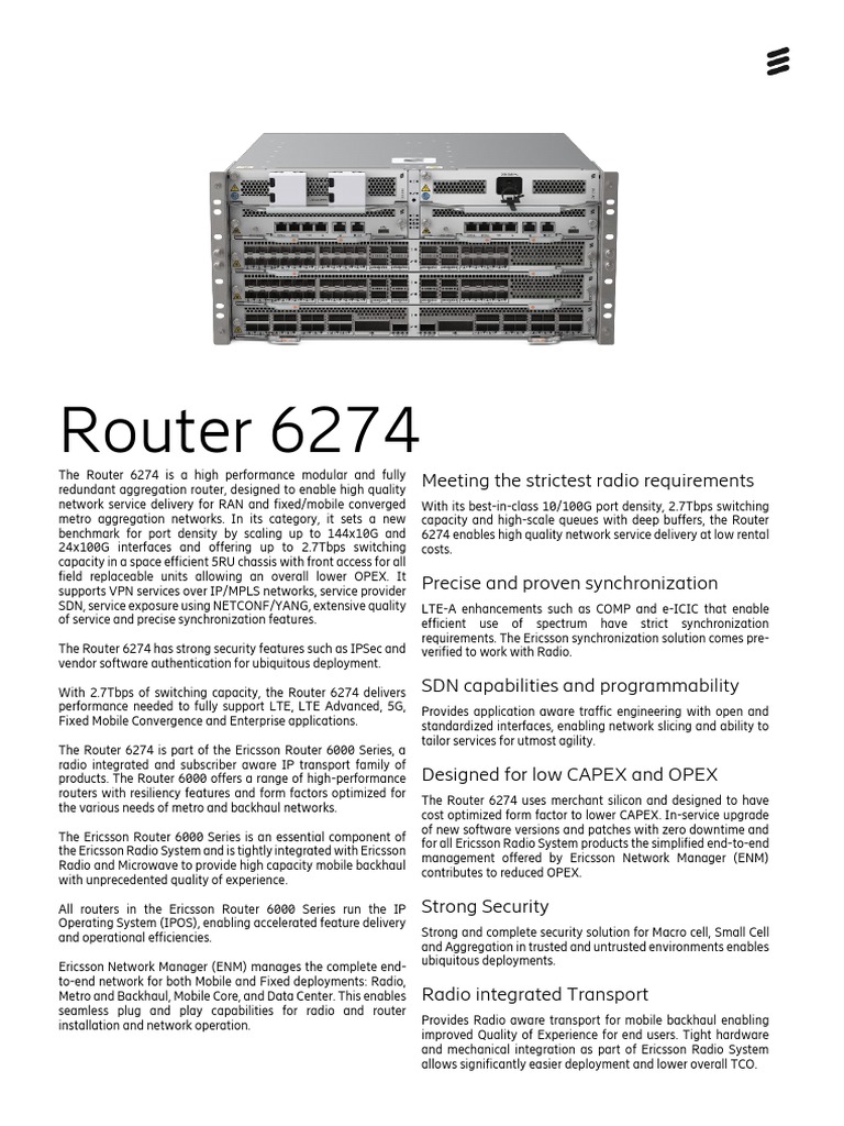 Verzoenen als meerderheid Router 6000 Ericsson 6274 | PDF | Virtual Private Network | Networking