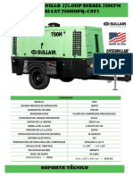 Comp. de Tornillo 275.0hp 750cfm Caterpillar Sullair 750hdpq-Cat3