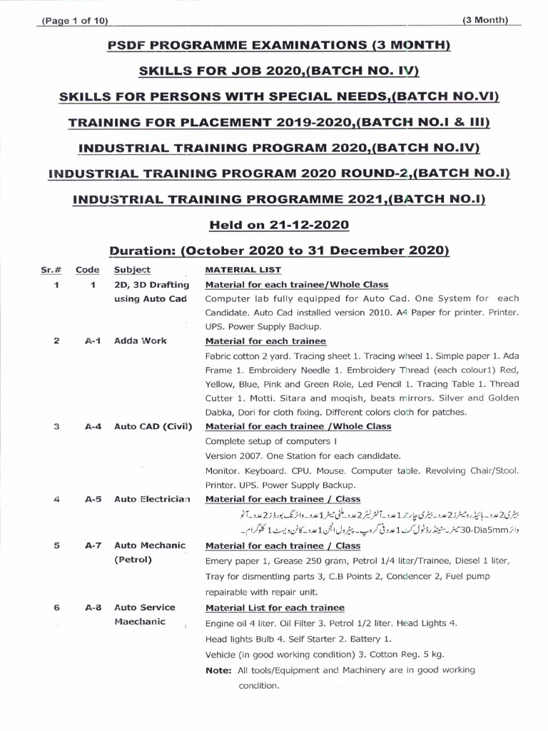 PSDF Course Offerings and Materials | PDF | Pipe (Fluid Conveyance ...