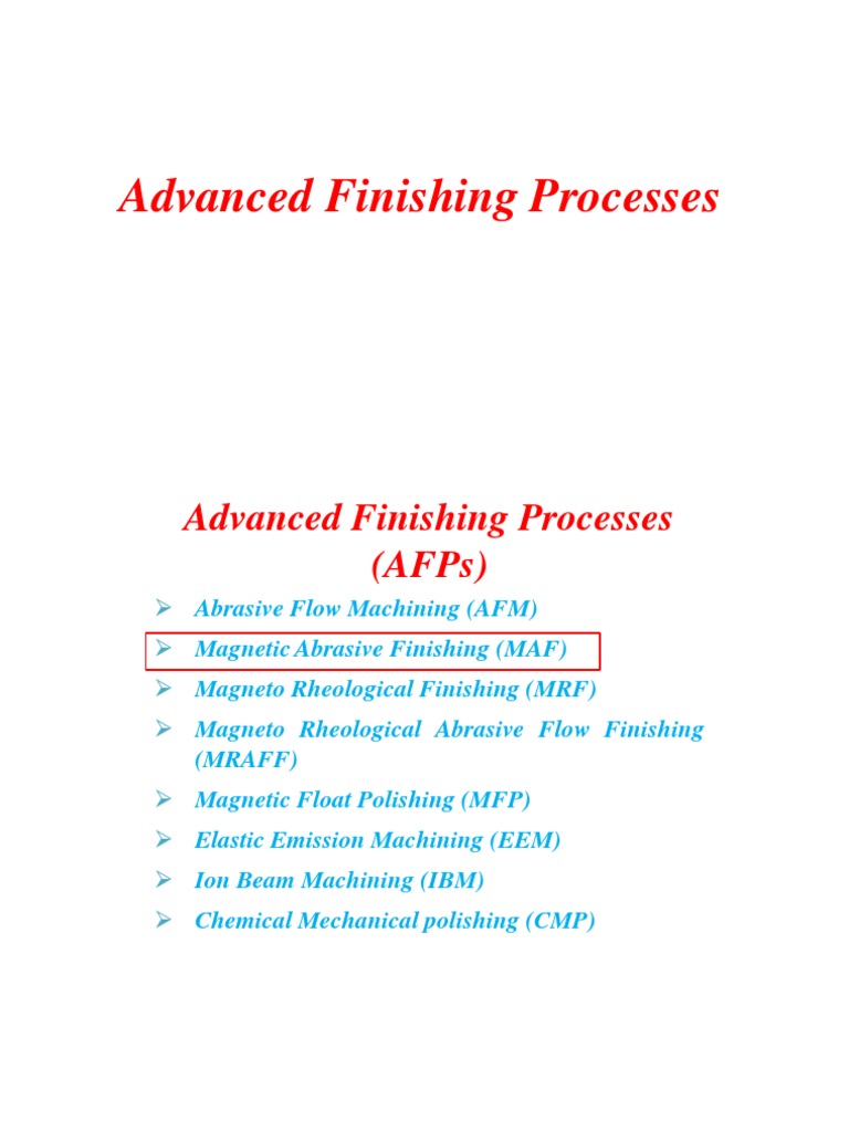 Advanced Finishing Processes PDF Abrasive