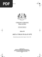 Akta Cukai Jualan 1972 (Malay Version)