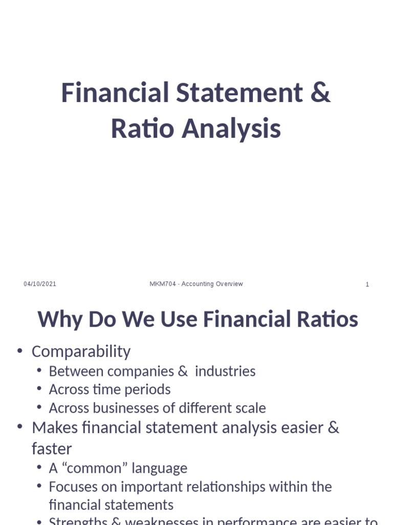Financial Ratios and Analysis Overview | PDF | Dividend | Valuation ...
