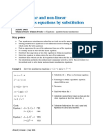 Example 3 Chapter 3 Solving Linear and Non Linear Simultaneous Equations by Substitution