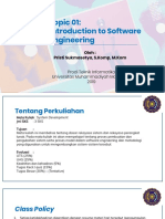 Topic 01 - Introduction To Software Engineering System Development