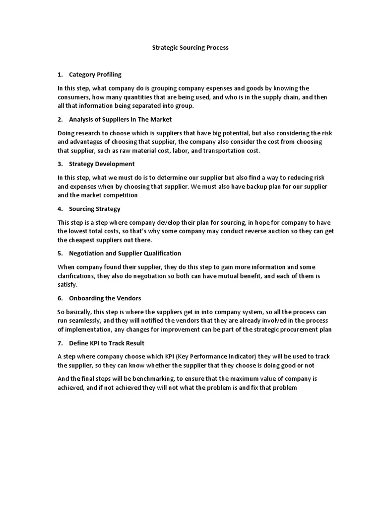 Strategic Sourcing Process | PDF