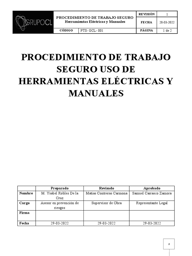 Uso Seguro de Herramientas Eléctricas | PDF | Herramientas | Bienes ...