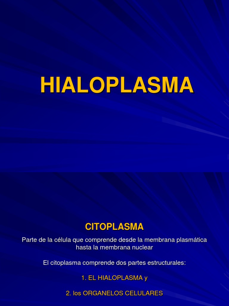 Hialoplasma: Estructura y Funciones | PDF | Citosol | Metabolismo