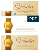 Golden Elegant Gift Voucher Discount Coupon