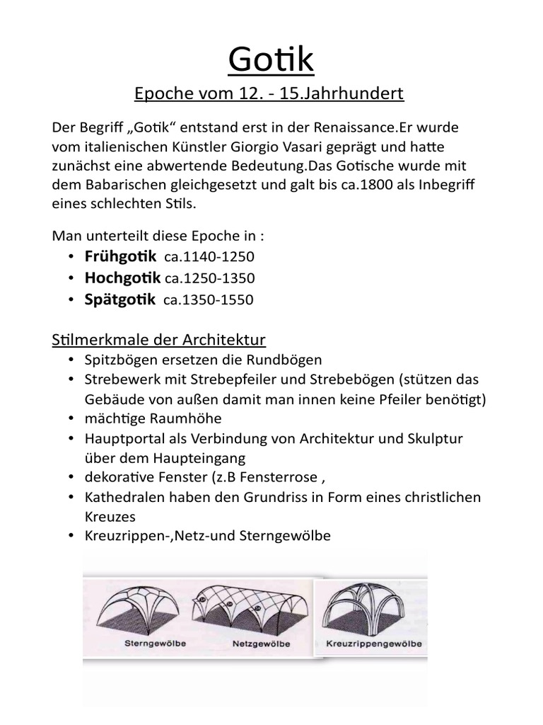 Gotik Zusammenfassung | PDF
