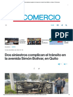 Dos Siniestros Complican El Tránsito en La Avenida Simón Bolívar, en Quito - El Comercio