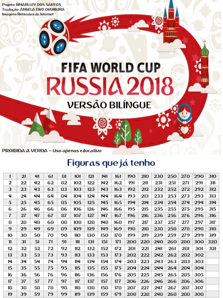 Album e Figurinha Completo Copa Do Mundo | PDF | Copa do Mundo FIFA ...