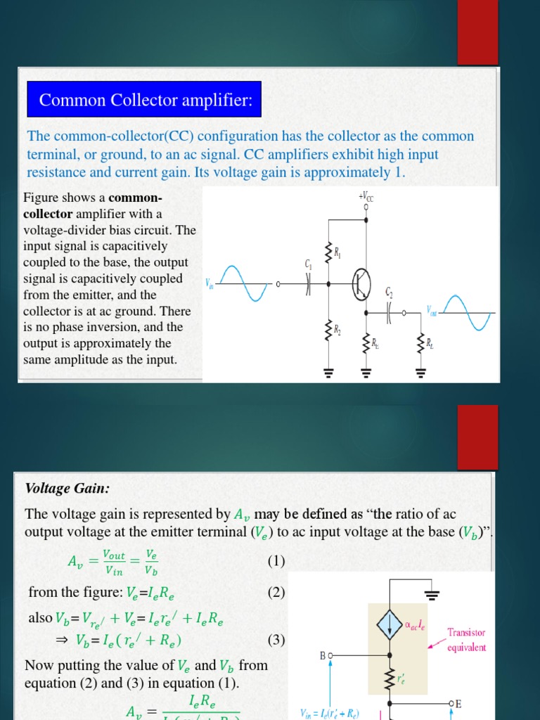 Common Collector Amplifier PDF Amplifier Electronic Engineering