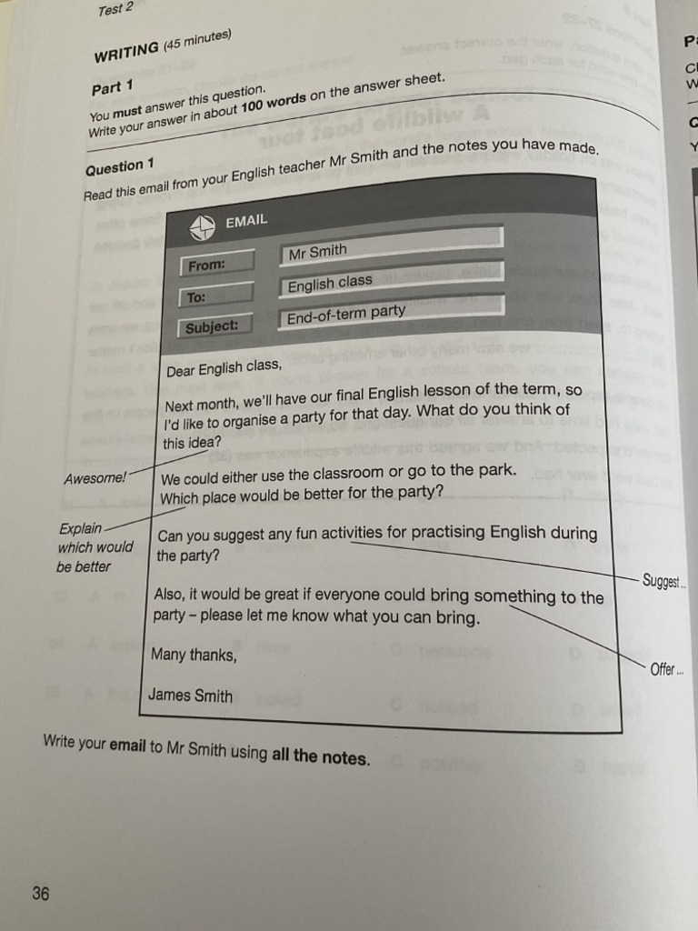 b1 Practice Writing Test PDF