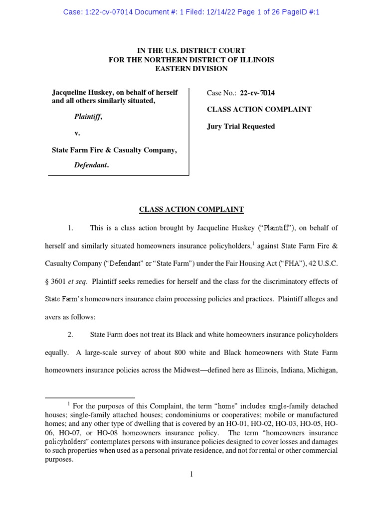 State Farm Class Action PDF Class Action Insurance