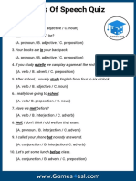 Parts of Speech Quiz With Answers PDF